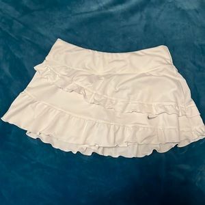 white nike ruffle skirt
